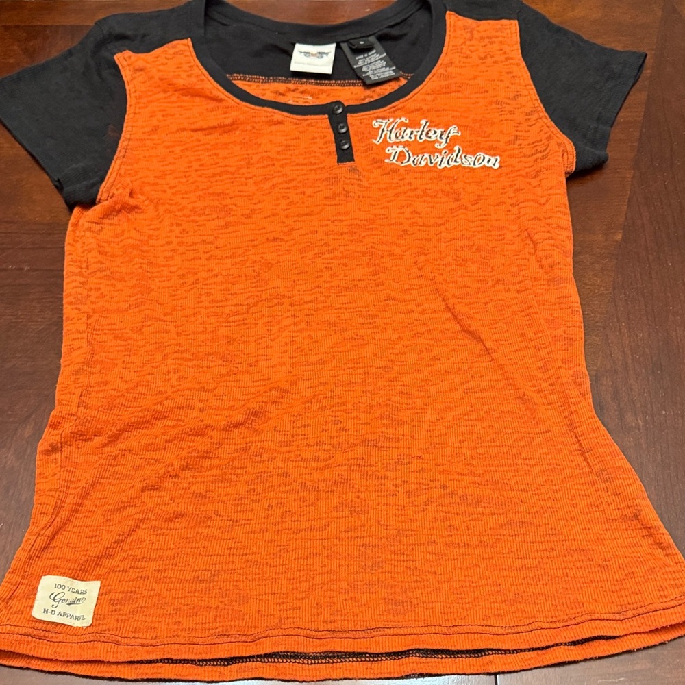 Harley-Davidson Woman’s Orange Tee with Black Accents